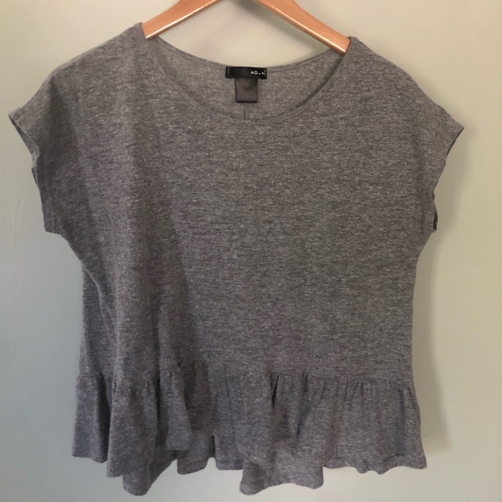 Cropped Ruffle Bottom Tee